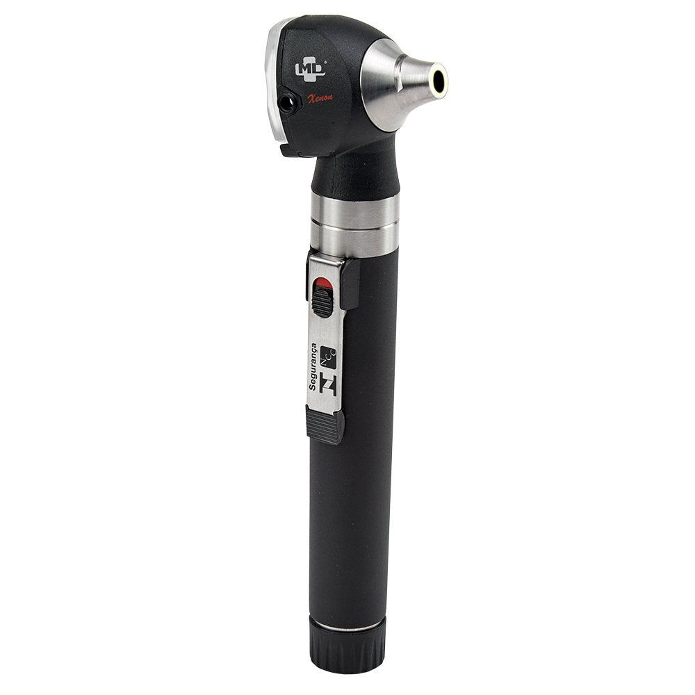 Otoscópio MD Omni 2.5V Xenon Halógena Fibra Óptica com Estojo Macio Preto