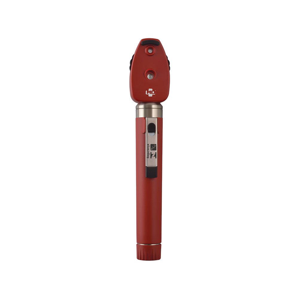 Oftalmoscópio MD Omni 2.5V LED com Estojo Macio Vermelho