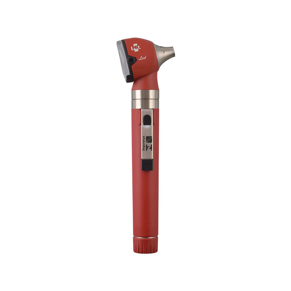 Otoscópio MD Omni 2.5V LED com Estojo Macio Vermelho