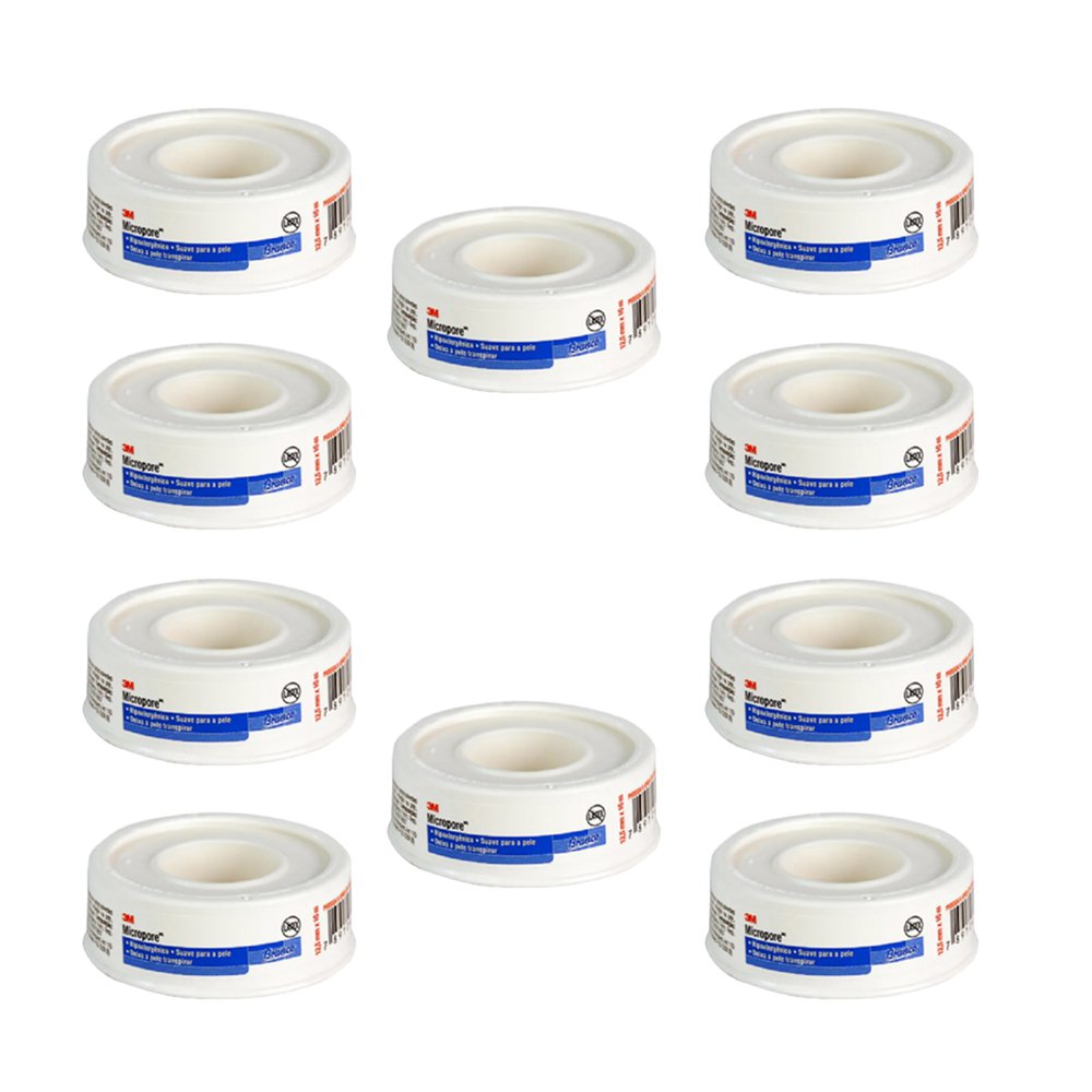 Kit 10 Fitas Micropore 1530 3M 1,25cmx10m Branco