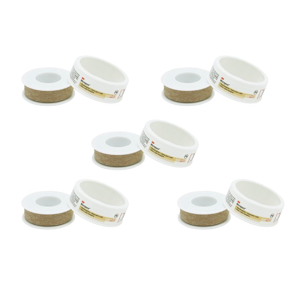 Kit 5 Fitas Micropore 1533 3M 1,25cm x10m Bege